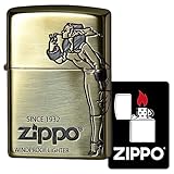 ジッポー(Zippo) ライター 防風 真鍮製 2面加工 ウィンディ 特製ステッカー付き ブラス 2BI-WINDY