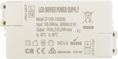 1PCS ZF120A-1202000 AC/DC Adapter LED Driver for Cosmetic Mirror Lamps 100-240V 
