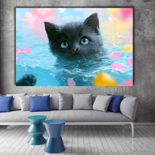 Toile imprimée Bath Kittys en multicolore 70x100cm encadrée - 2