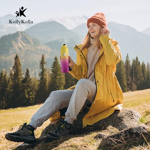 KollyKolla Thermosflasche 1L, Wasserflasche Kohlensäure Geeignet, Trinkflasche Edelstahl mit Strohhalm, Isolierflasche Auslaufsicher… – Ansicht 6