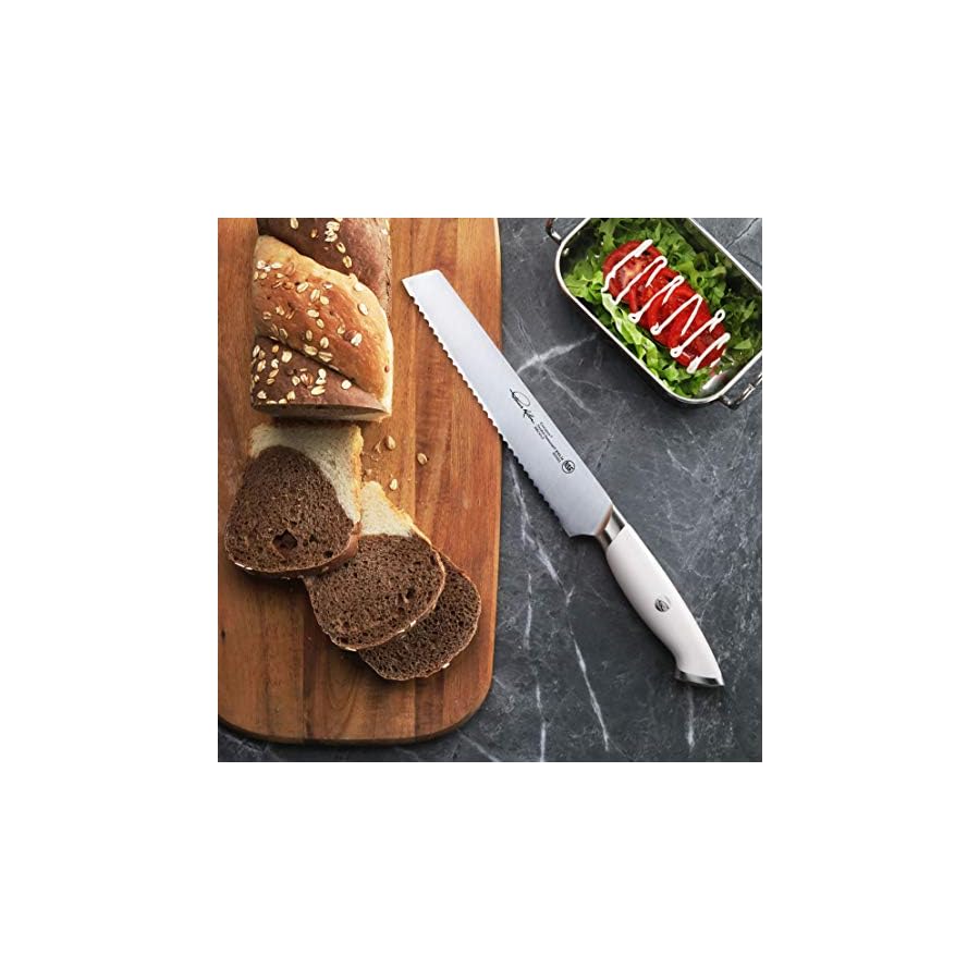 Cangshan Thomas Keller Signature Collection Swedish Powder Steel Forged, 8-Inch Bread Knife, White
