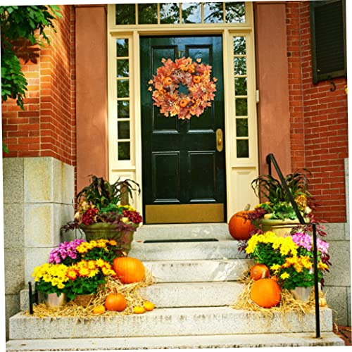 Couronne d'automne Halloween avec citrouille et érable pour déco - 4