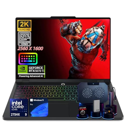 Image of Lenovo Legion Pro 5i Gen 10 Gaming Laptop - 16 inch OLED 240Hz HDR True Black Display - Intel Ultra 9 275HX . RTX 5070 Ti 12GB DDR7 . Wi‑Fi 7 . Win 11 Pro .w /Accessory(64GB RAM | 8TB SSD)