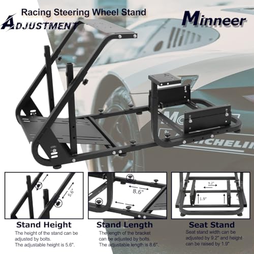 Minneer SIM RACING COCKPIT 37H Adapt Tv Stand Racing Simulator Cockpit Fit For G29/G920/G923/T248/T300/Ts/Tx Racing Wheel thumb #2