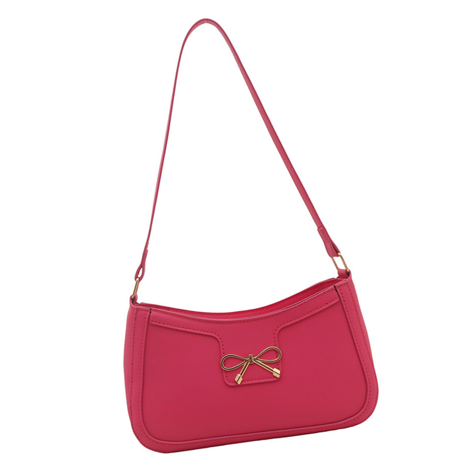 Maxtonser Small Shoulder Bag For Women Bows Design Retro Styles PU Leather Handbag Underarm Purse For Daily Use And Casual Travel