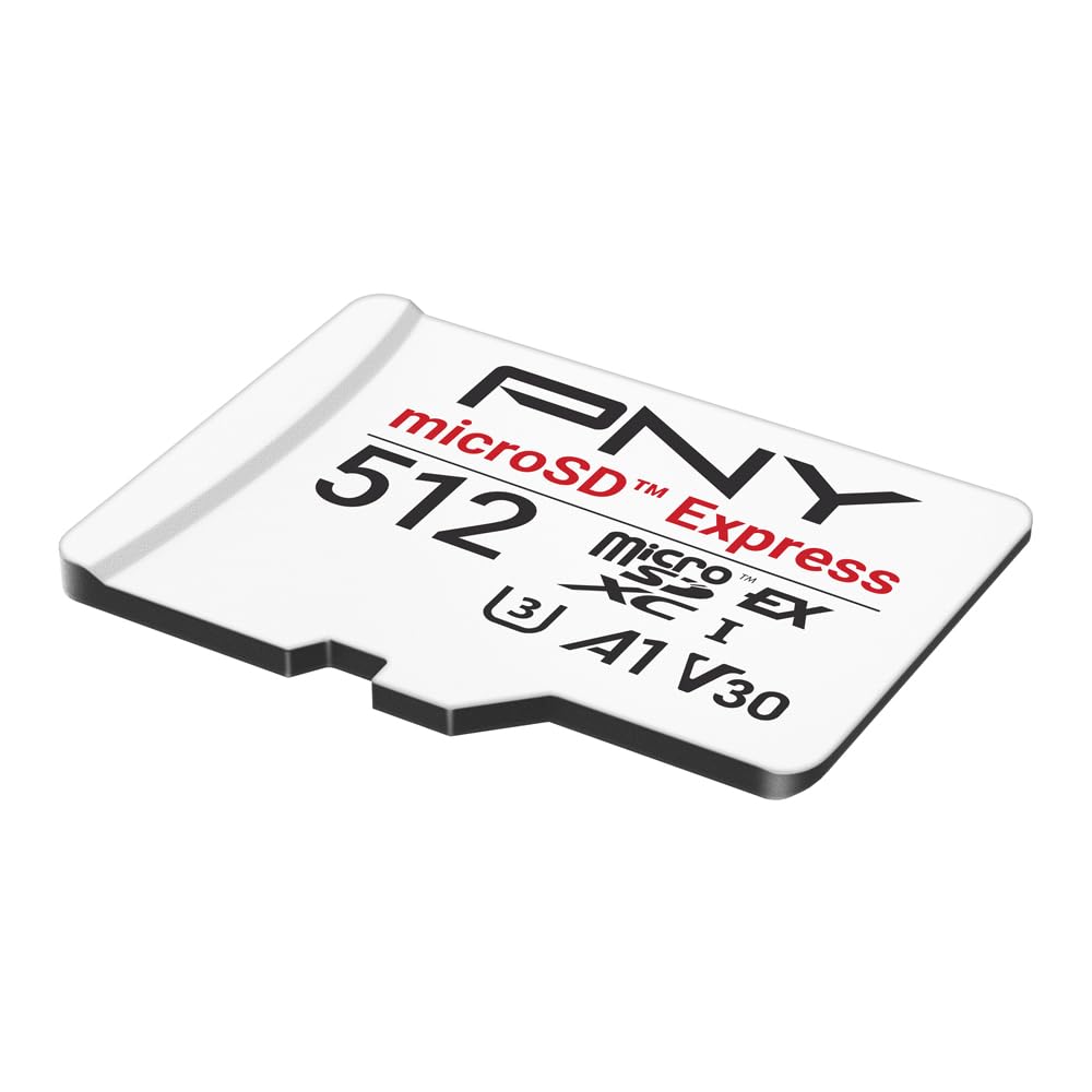 PNY Scheda microSD™ Express 512GB UHS-I U3 V30 A1, fino a 890MB/s in lettura e fino a 810MB/s in scrittura, ideale per dispositivi compatibili con microSD Express come Nintendo Switch 2