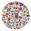 50PCS Super Kitties Stickers Pack Manga Character Sticker for Water Bottle Laptop Skateboard Journal, Waterproof Vinyl Cool Anime Decals for Teens Adults Party Supplies #1