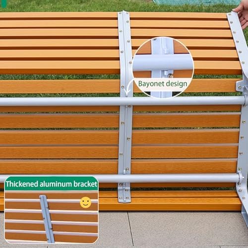 Durable Metal Outdoor Bench - Aluminum Anti-Rust, Weatherproof Garden Bench with Back & Armrests, Perfect Patio Seating for Yard, Park, Front Porch (Dark Brown, 150x68x80cm)