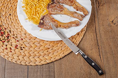 Miniatura 7 de Arcos Cuchillo Carne 130 Mm Y 5 Pulgadas Con Hoja Acero Inoxidable 130 Mm, Cuchillo Cocina Profesional Cortar Una Variedad Alimentos, Mango Ergonómico Polioximetileno Pom, Serie Riviera, Color Negro