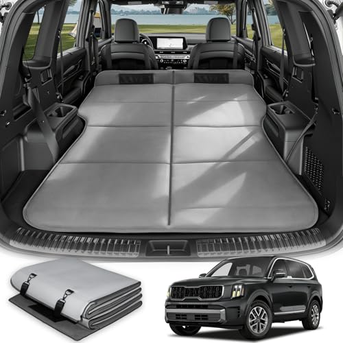 Image of Car Bed for Kia Telluride, Foldable Non Inflatable Soft Foam Camping Mattress, Thickened Portable SUV Trunk Sleeping Pad, Air Mattress Upgrade for Family Camping Essentials, Gifts for Car Guys