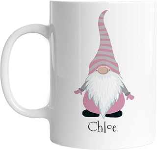 Personalised Mug with Gonk Gnome and Your Name - Perfect for Christmas, Birthday, Gift ideal for Family or Child Coffee, hot chocolate mug for Xmas eve box
