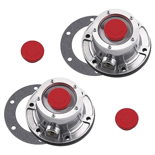 Ailbiuko 343-4024 Trailer Hub Caps Compatible with Stemco,3434024 Aluminum Hub Cap for Trailer Axle with Extra 2 Rubber Plugs and Gaskets(Pack of 2)