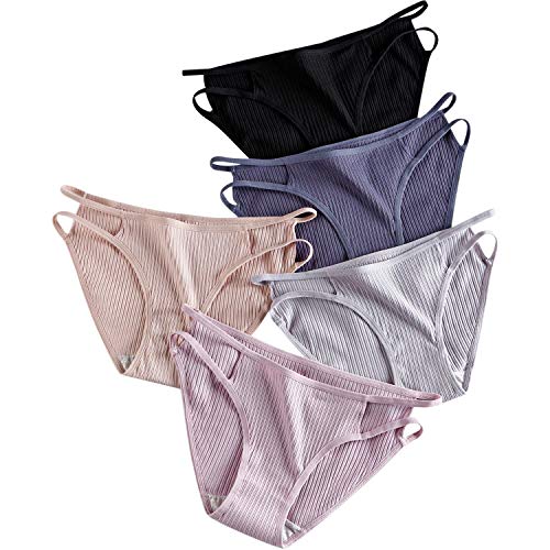 Seasment Women's Underwear Cotton Panties for Women Soft Bikini Briefs Size M