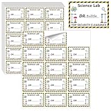 210 PCS Mad Scientist Lab Props Science Stickers Pack Science Name Badge Scientist Sign Scientist Role Play Set for Theme Party Decoration Favors and Decor (Science Themed)