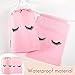 Shappy 50 Pcs Eyelash Aftercare Bags Eyelash Aftercare Plastic Makeup Bags with Drawstring Beauty Gift Cosmetic Sample Pouch for Women Girls Business Supplies(5 x 7 Inches,Pink)