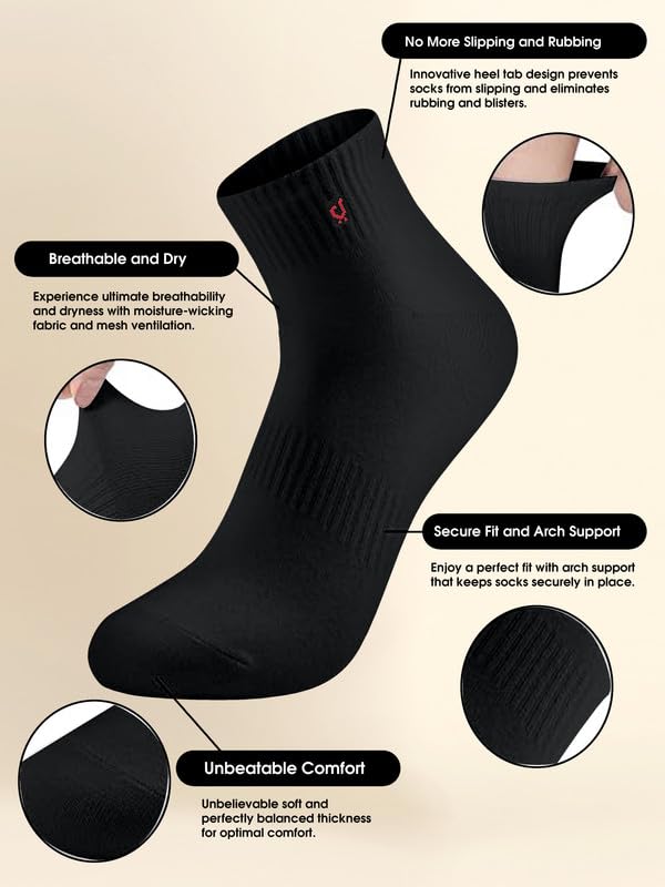 TRENDMALLS Cotton Blend Socks for Mens & Womens, Ankle Length Fit, Running wear Unisex Free Size (Packs of 3 & 6)2