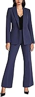 Agenlulu Women's 2 Piece Blazer & Bootcut Pantsuit - Business Casual Long Sleeve Office Suit Set