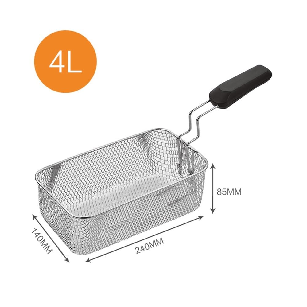 Cesta para freidora Cesta for freír de acero inoxidable con asa, 4 tamaños(Grande)