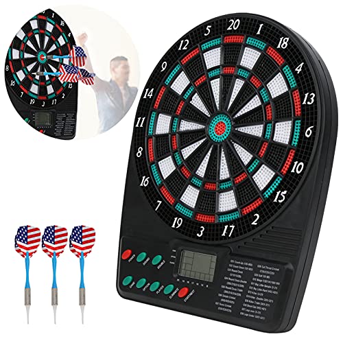 Bersaglio Elettronico Gioco Freccette,Set Freccette Morbide In Pp Con Punteggio Automatico,Set di Freccette Elettroniche,Gioco Svago Portatile Adatto Famiglia Interno Ed Esterno