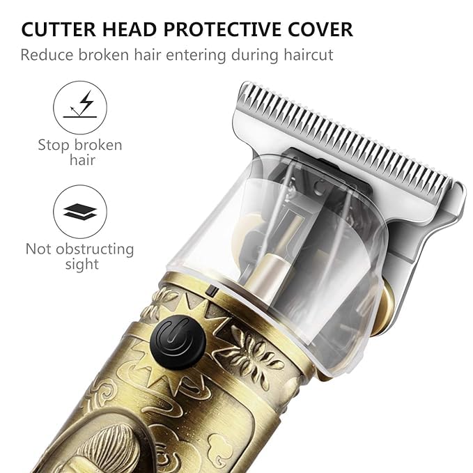 GRIDLAB Hair Trimmer For Men Dragon Style Trimmer, Professional Hair Clipper, Adjustable Blade Clipper, Shaver For Men, Retro Oil Head Close Cut Trimming Machine (Dragon Trimmer), Gold 4