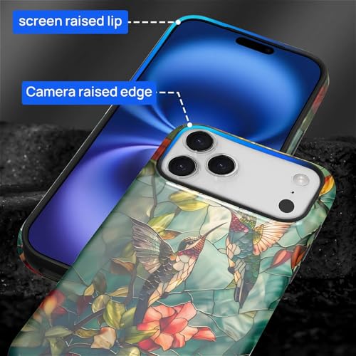 DAIZAG Case for iPhone 17 Pro Max,Mixed 2 Layer Design Shockproof Soft TPU Ddouble Protection Phone Case for iPhone 17 Pro Max-Gorgeous Hummingbird - image 6