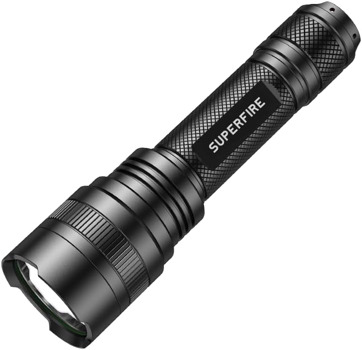 SuperFire Rechargeable Torch,2000 Lumens Super Bright Flashlight, 250m