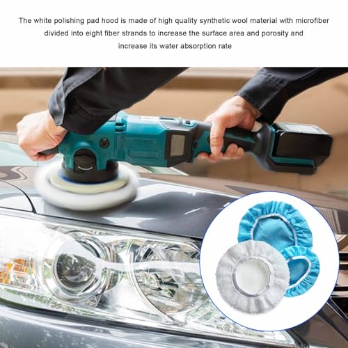 LSKASELUE 20 PCS 7-8 Inch Car Polisher Bonnets, Soft Microfiber/Woolen/Non-Woven Auto Buffer Waxing Covers, Polishing Bonnet Buffer Pads Universal Accessories for Most Vehicles by LSKASELUE - Image 4