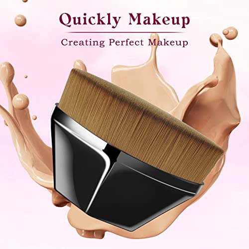 Arousar Foundation Makeup Brush, No Trace Kabuki Face Brush With Hight Density Ultra-Soft Bristles Suitable For Liquid Foundation, Cream Or Flawless Powder Cosmetics With Bonus Protective Case, Black #TOP2