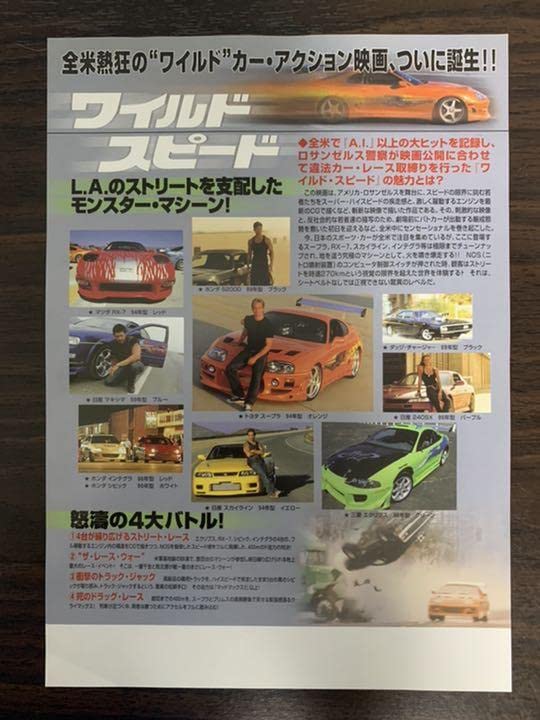 Amazon.co.jp: ワイルドスピード 1 映画ポスター 2001年 : おもちゃ