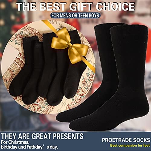 ProEtrade Merino Wool Socks for Men Thermal Winter Walking Warm Thick Boot Soft Heavy Hiking Cosy Gift Socks 5 Pairs