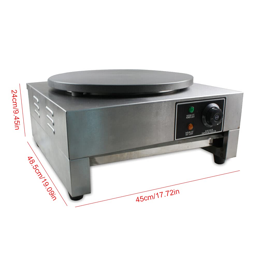 Crepes Maker elettrico in acciaio inox, 3000 W, crepes maker crepes crepes maker antiaderente padella cottura in ferro crepes, piastra crepes, 50 – 300 ℃ temperatura regolabile