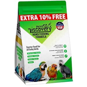 Taiyo Pluss Discovery Hand Feeding Formula – 1.1 kg (1 KG + EXTRA 10% FREE) Bird Food | Suitable for African Grey Parrot, Cockatoo, Sun Conure and Macaw Chicks, All Life Stages