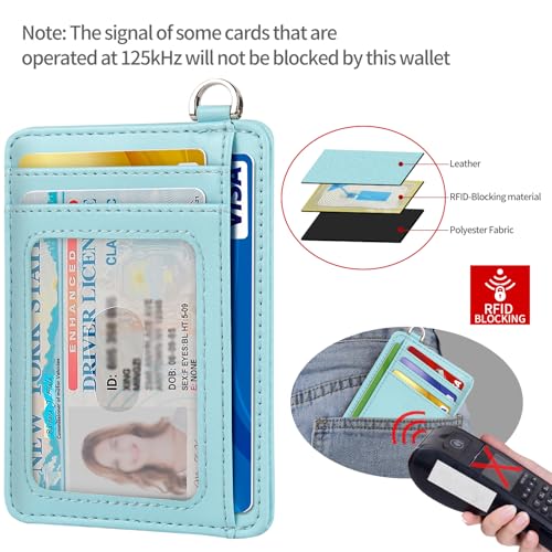 Image of Slim Minimalist Front Pocket Wallet, RFID Blocking Credit Card Holder Wallet with Detachable D-Shackle for Men Women