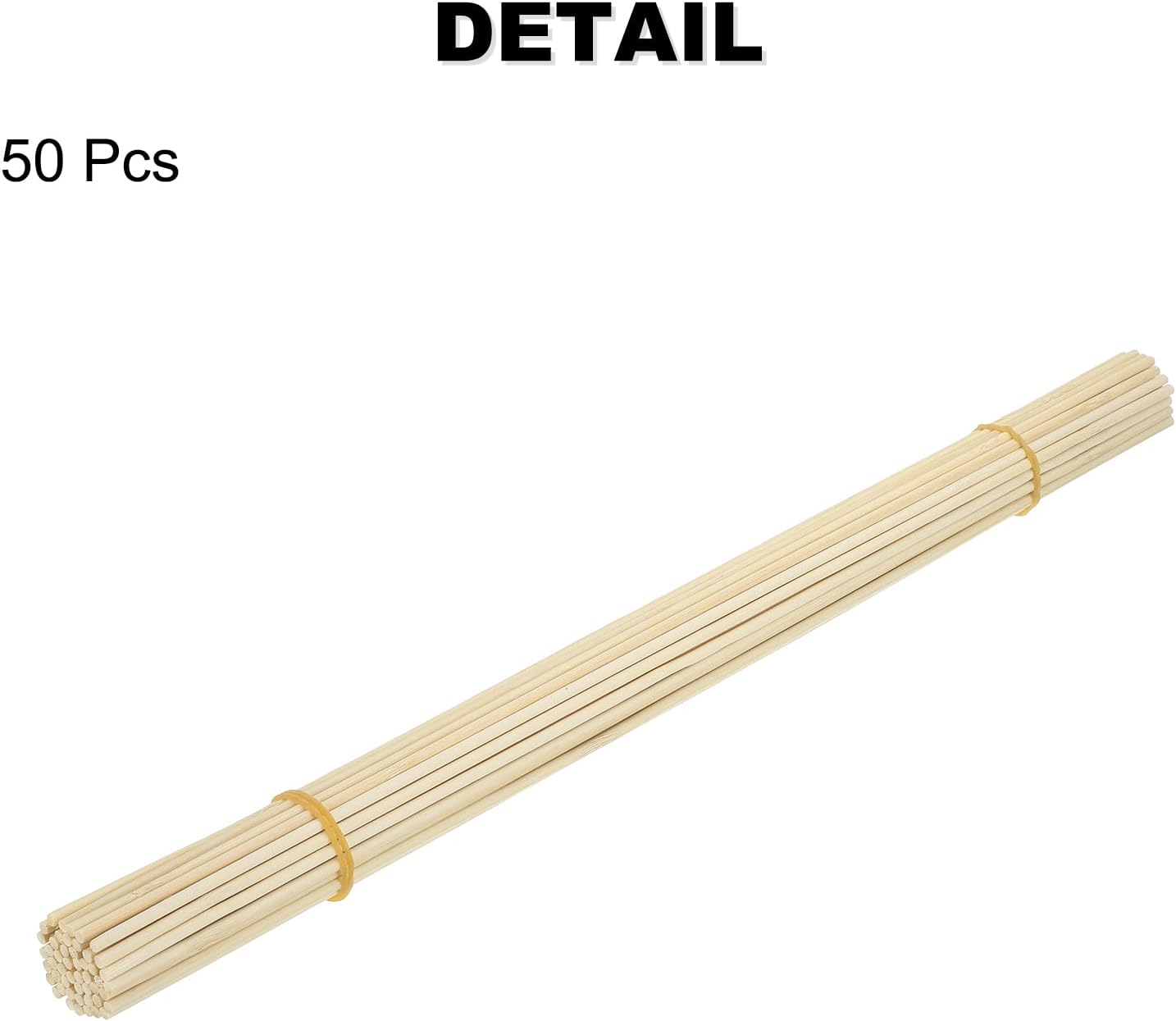 MECCANIXITY Wooden Dowel Rods, 5/32 x 20 Inch Round Dowel Rod Wood Sticks,Bamboo Stick for Arts Crafts, Photo Booth Props, DIY Building Model, 50 Pack
