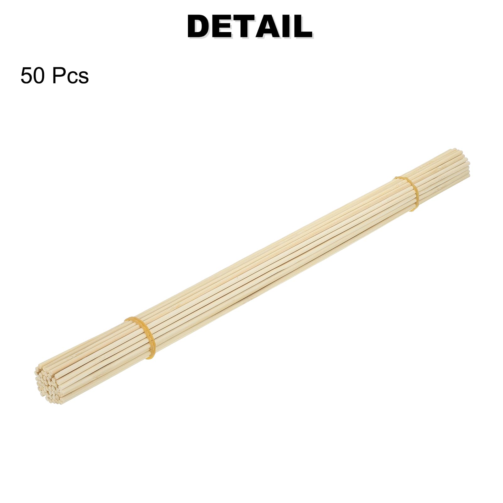 QUARKZMAN Confezione da 50 Aste in Legno per Tondini 50cm/20" Bastoncino | Tondino Rotondo in Legno, di Bambù, 4mm/0.16", per Arti e Mestieri, Accessori per Photo Booth, Modellismo Fai da Te