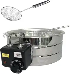 Fritadeira Elétrica Industrial Tacho 3,5L + Escumadeira Inox 13cm - Boni (220)