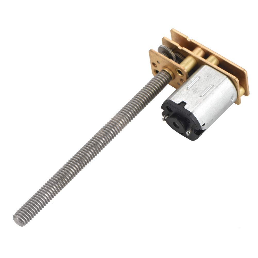 DC6V/12V Gear Reduction Motor with Long Screw Thread Electronic Gear Motor for Car Model, Robot, Electronic Toys and DIY (6V 60RPM)
