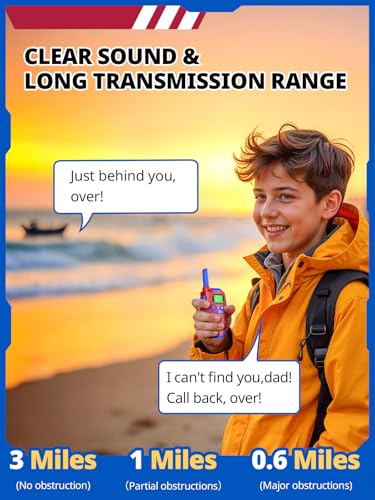 Image of Inspireyes Walkie Talkies for Kids, Long Range 2 Way Radio, Outdoor Hiking Toys for 3-12 Year Old Chirstmas Birthday Gift for Boys, 4 Pack