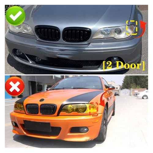 Rejilla de Color M estilo riñón para renovar el parachoques del BMW E46 Coupe 2002-2005 5