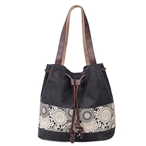 Sac à main rétro en toile imprimée finitions soignées pour femme