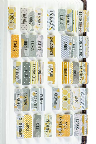 DiverseBee Laminated Bible Tabs (Large Print, Easy to Read), Personalized Bible Journaling Book Tabs, Christian Gift, 66 Bible Tabs Old and New Testament, Includes 11 Blank Tabs (Harmony)