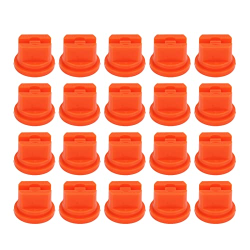 Flat Fan Spray Tip, High Pressure Plastic 20pcs Agricultural Sprayer Nozzle for Farmers, Drones, Crop Protection, Farming and Agriculture (Orange)