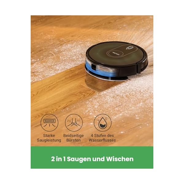Vactidy Nimble T8 Saugroboter mit Wischfunktion mit 4000Pa Saugkraft, Wischroboter bis zu 150Min Laufzeit, Staubsauger Roboter mit Wischfunktion mit Upgraded GyroNav Tech, Saugroboter Tierhaare – Bild 3