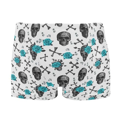 Skull Flower Mens Swim Trunk Swimwear Bathing Suit Swim Brief Square Leg Board Short S B0404483