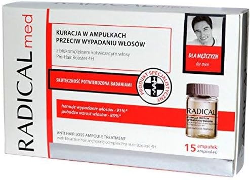 Anti Hair Loss Treatment with Bioactive Hair Anchoring Complex Pro Hair Booster 4H For Men 15 Ampoules