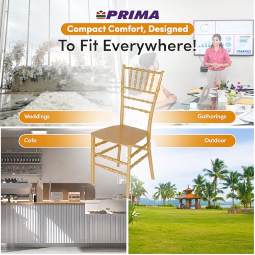 Image of Prima Plastic Mandapam 1 | Indoor Outdoor Chair | Armless Chair | 100% Virgin Plastic for Dining Room, Events, Gathering, Weddings, Garden