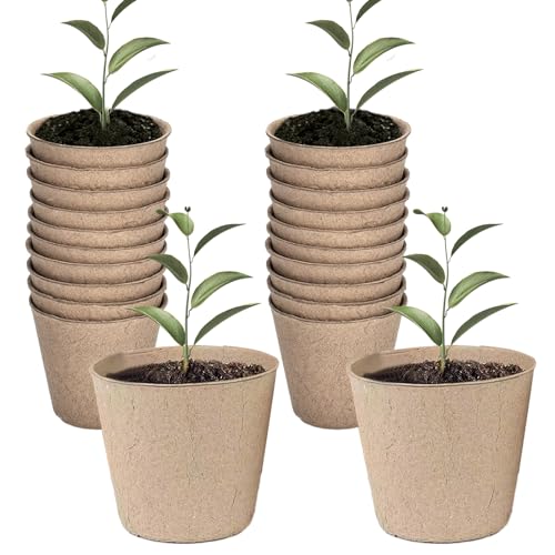 BHSDZX Seedling Pot Biodegradable Plant Pots Round Fibre Seed Pots 50 Pcs Germination Nursery Starter Pot for Plant Cultivation Compostable Containers BHSDZX Seedling Pot Biodegradable Plant Pots Round Fibre Seed Pots 50 Pcs Germination Nursery Starter Pot for Plant Cultivation Compostable Containers