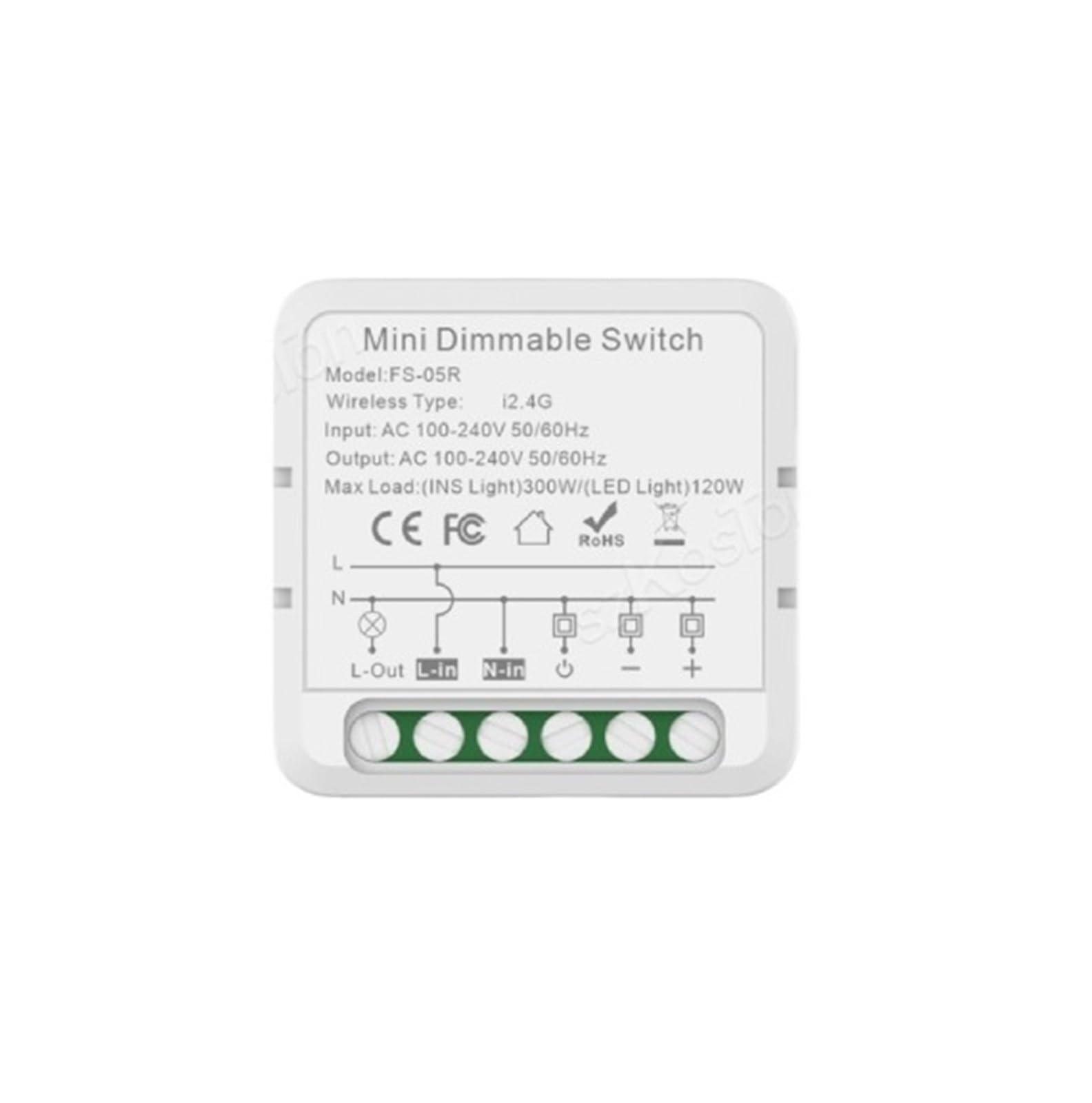 Mini controlador de atenuación compatible con control de 2 vías para regular luz LED de pared 3