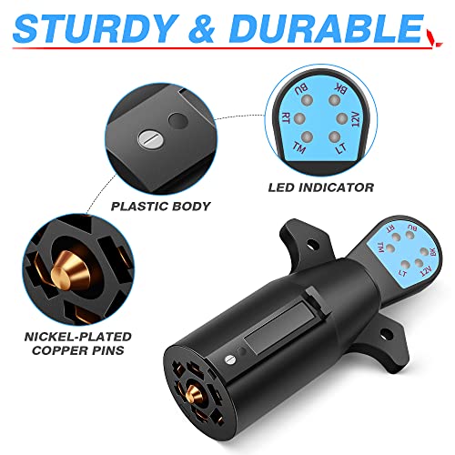 Mictuning 7 Way Blade Trailer Connector Tester With Red Leds #TOP2