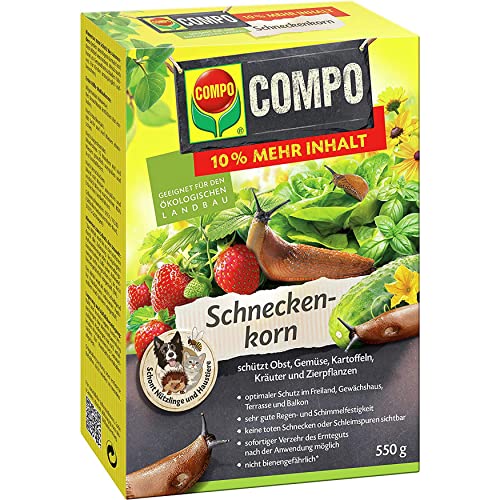 COMPO Schneckenkorn - 550g - regenfestes Streugranulat gegen Nacktschnecken, für den ökologischen Landbau geeignet